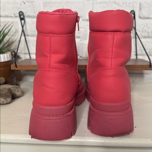 Justfab Tevos Combat Boots, Pink Size 8.5 - Picture 9 of 10